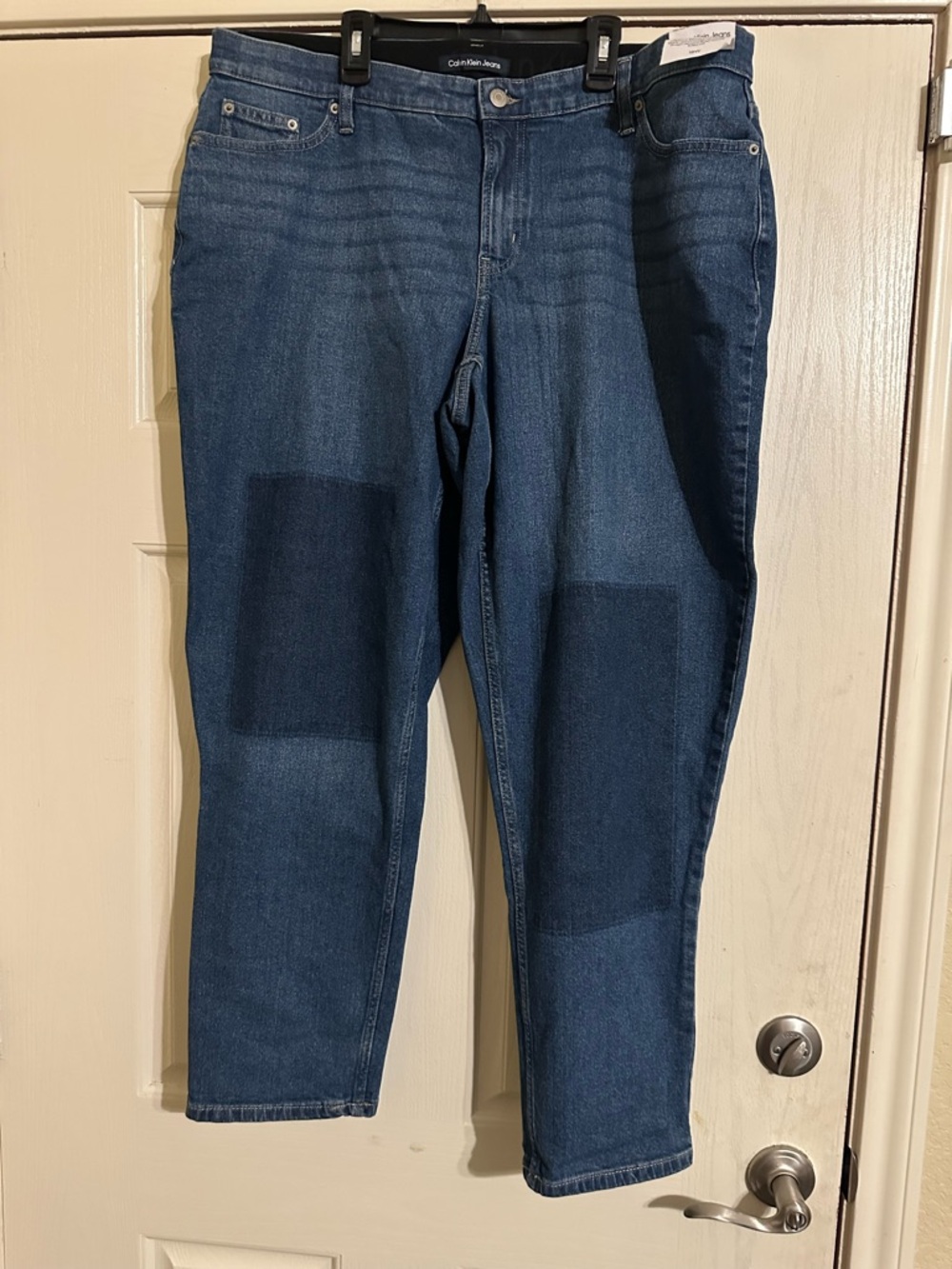 Calvin Klein Jeans Women's Dark Blue Cropped Straight Jeans